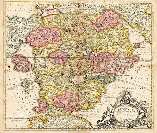 Die Karte: Das Schlarraffenland 1694 [Reprint]