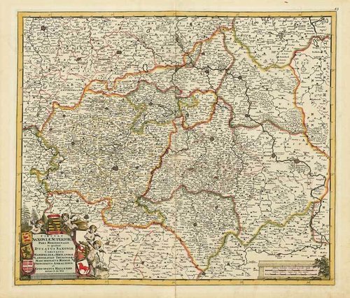 Historische Karte: Obersächsische Kreis 1680 - südlicher Teil (Plano)
