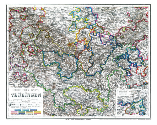 Übersichts-Karte von Thüringen, 1864