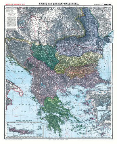 Historische Karte: Die BALKAN Halbinsel - um 1910 [gerollt]
