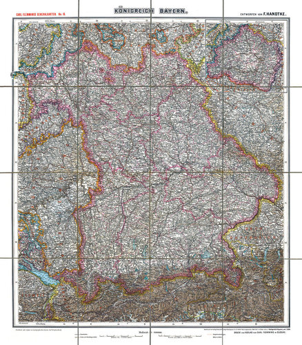 Historische Karte: KÖNIGREICH BAYERN - um 1900 [gerollt]