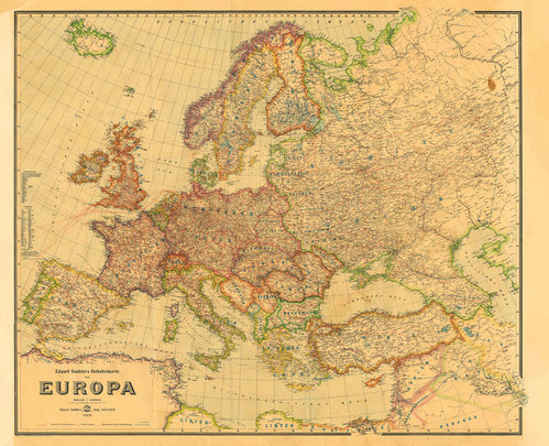 Historische Verkehrskarte von EUROPA 1942
