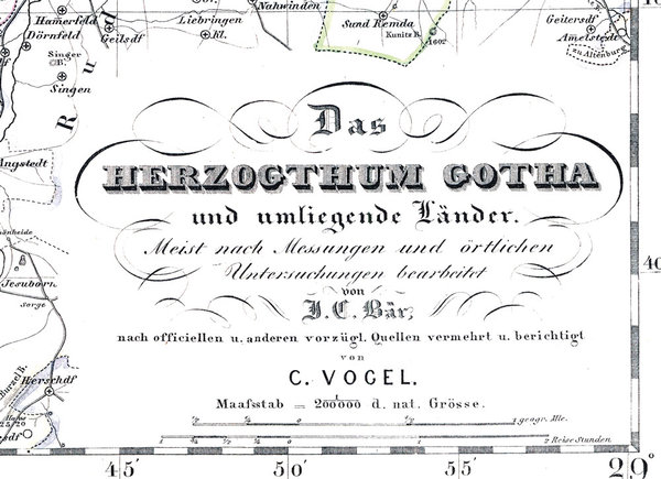 In Molschleben geboren und später in Gotha lebende Kartograph Johann Christoph Bär (1789-1848). Angestellt im Verlag Justus Perthes. Arbeitete eng mit Carl Vogel (1828-1897) zusammen.
