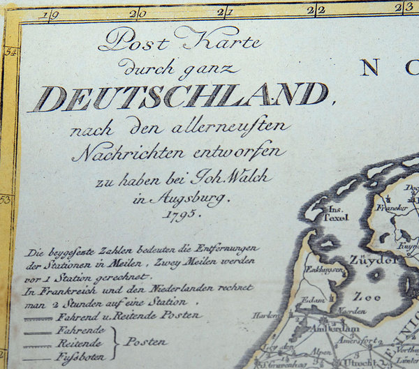 DEUTSCHLAND Postreisekarte 1795 [Reprint]