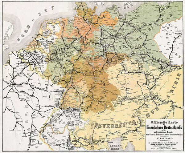 Eisenbahnkarte Deutschland 1862/1863 [Reprint]
