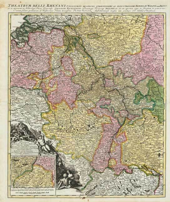 Rhein 1690 - Rheinlaufkarte [Reprint] – Historische Landkarte