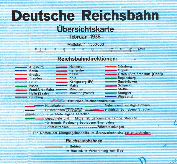 Reichsbahndirektionen DEUTSCHLAND 1938 [Reprint]