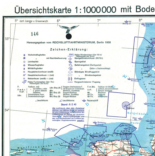 Historische Karte: DEUTSCHLAND [Deutsches Reich] 1938/1940 [mit Bodenorganisation Luftwaffe]