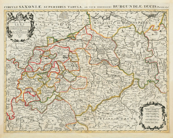 Historische Karte: Sachsen – Kreis OBERSACHSEN 1696 (Plano)