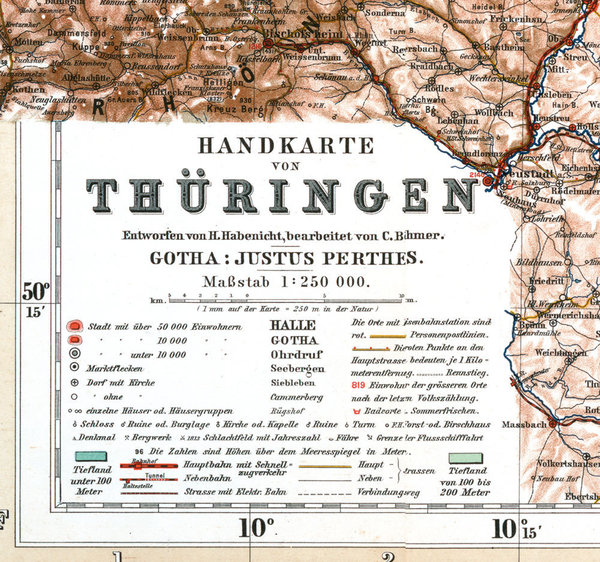 Handkarte von Thüringen 1903 [Reprint]