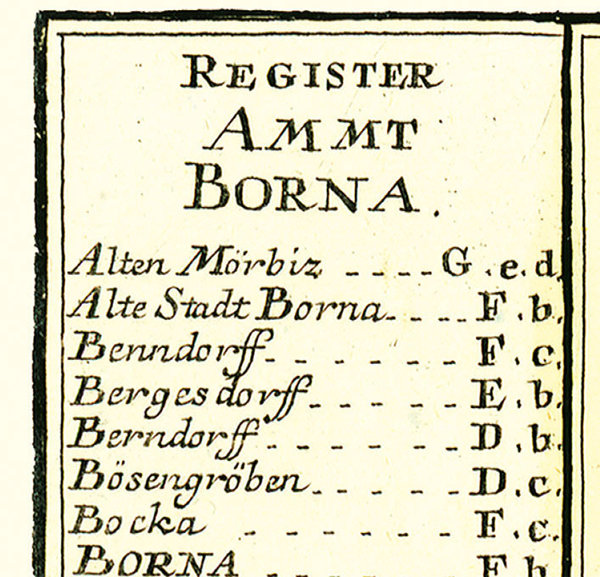 Amt BORNA, 1758 [Reprint]