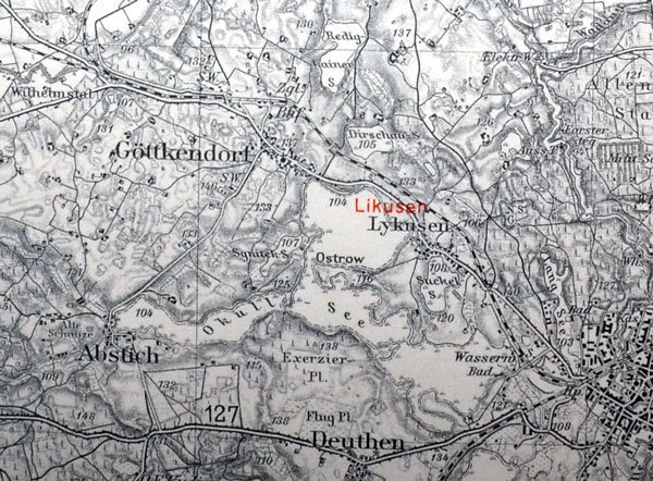 ORIGINAL-KARTE: Guttstadt, Allenstein, Groß Lemkendorf und Umgebung