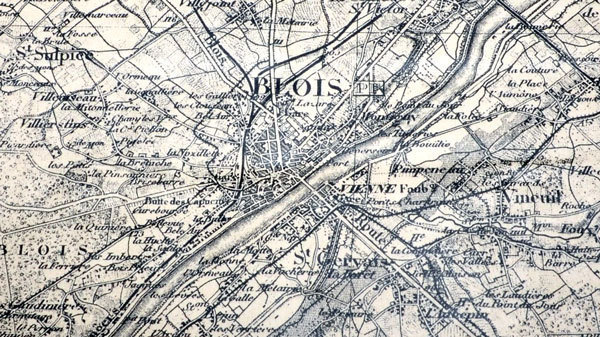 ORIGINAL-KARTE: Blois und Umgebung - Frankreich