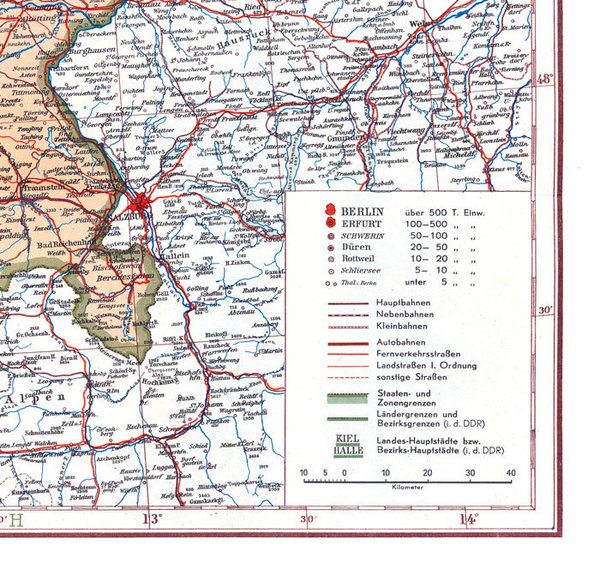 Karte von DEUTSCHLAND 1952