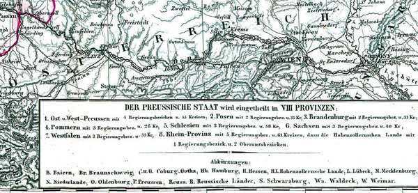 Hist. Karte: Preussen 1865 (plano)