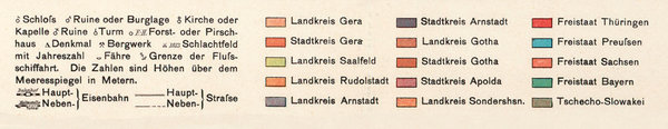 Historische Karte: LAND THÜRINGEN 1920