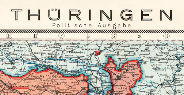 Historische Karte: LAND THÜRINGEN 1920