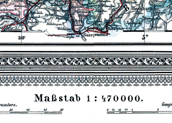 Historische Karte: Provinz RHEINLAND - um 1903 [gerollt]
