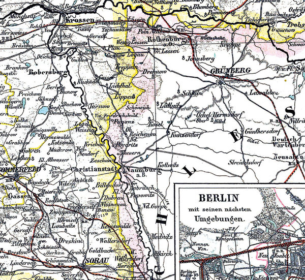 Historische Karte: Provinz BRANDENBURG im Deutschen Reich - um 1900 [gerollt]