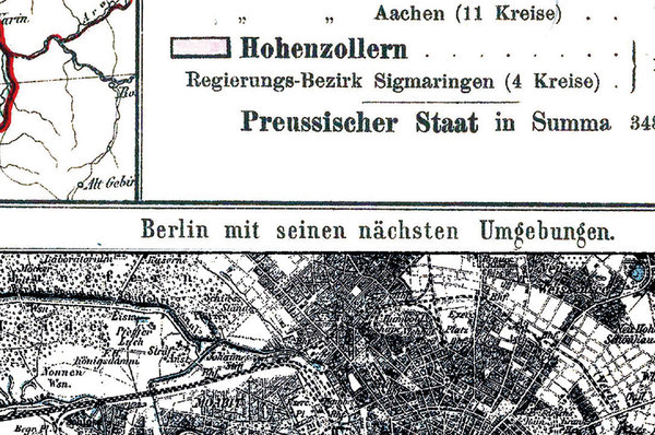 Historische Preussenkarte / DER PREUSSISCHE STAAT - 1905 [gerollt]