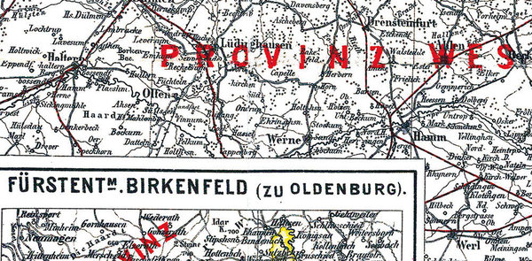 Historische Karte: Provinz HANNOVER im Deutschen Reich - um 1910 [gerollt]