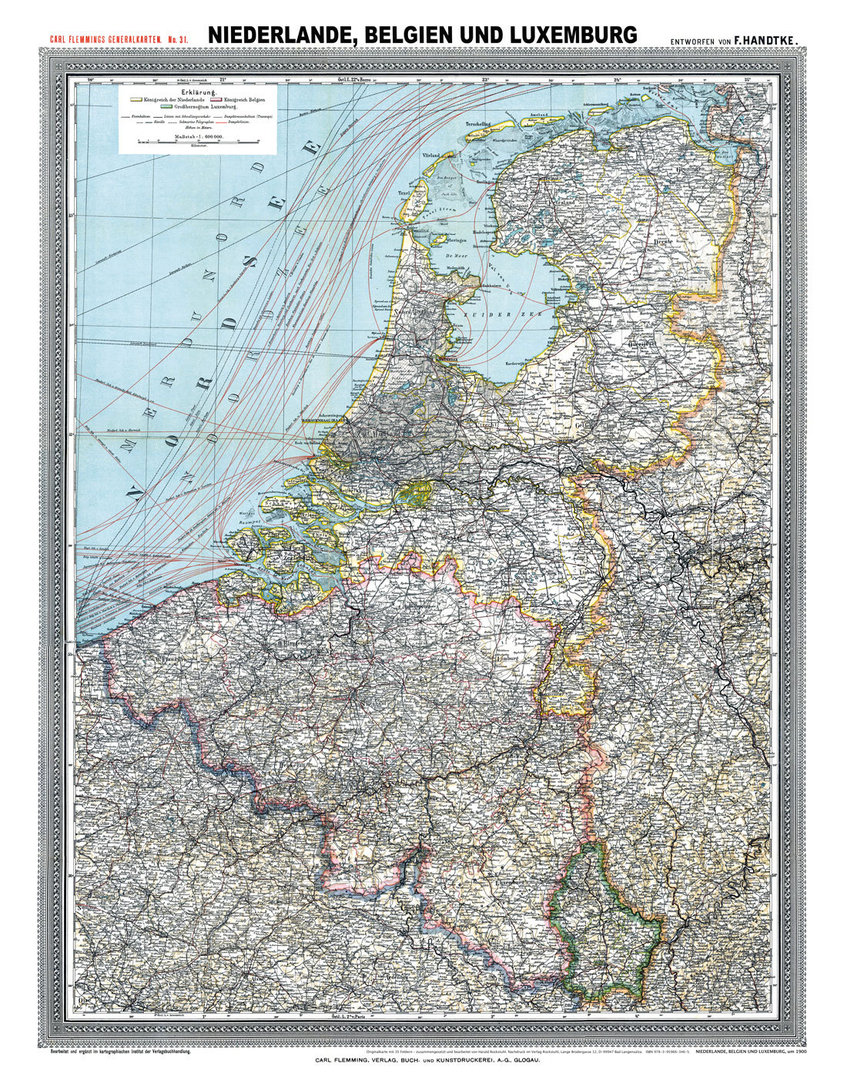 M5 Sprachgebiete Belgien und Luxemburg Alte historische Landkarte 1894 