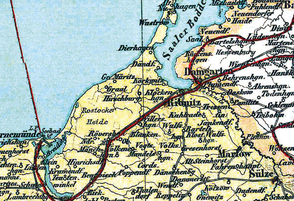 Historische Karte: Provinz SCHLESWIG-HOLSTEIN im Deutschen Reich - um 1900 [gerollt]