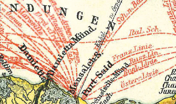 Historische Karte: Die NIL-LÄNDER - um 1910 [gerollt]