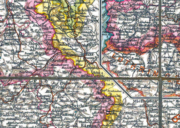 Historische Karte: KÖNIGREICH BAYERN - um 1900 [gerollt]