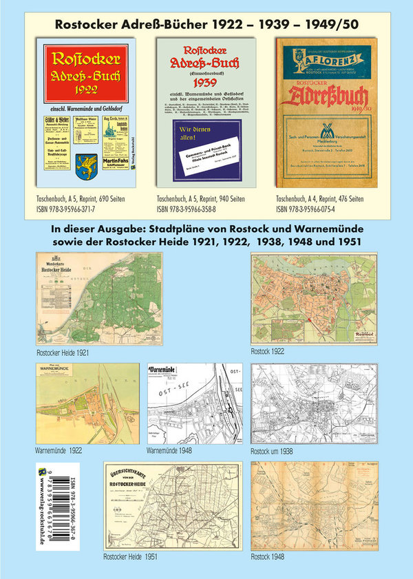 ATLAS - Stadtpläne von ROSTOCK 1922 – 1938 – 1948
