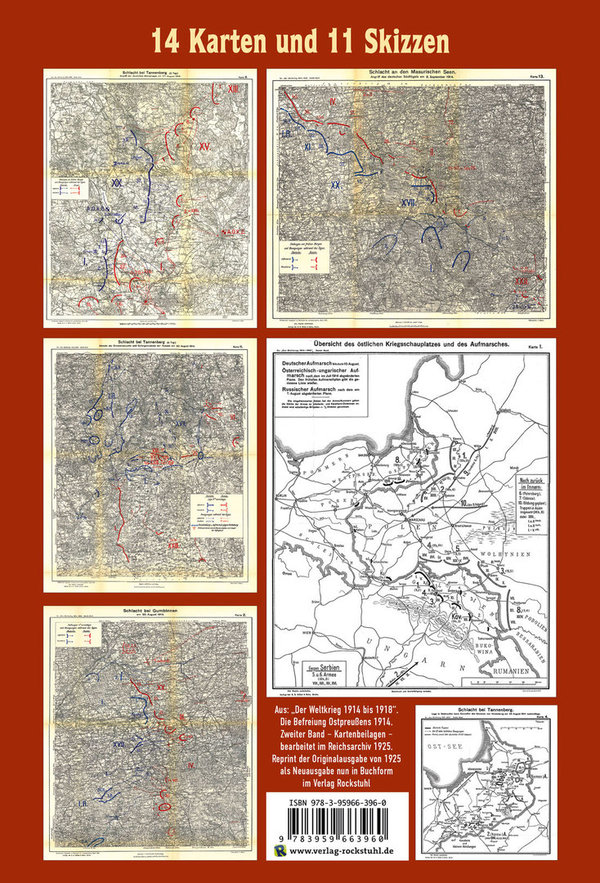 Historische Karten: SCHLACHTEN UM OSTPREUSSEN 1914