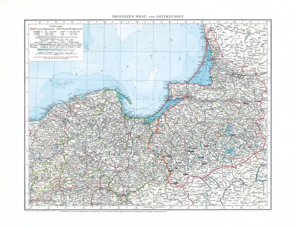 Provinz Ostpreussen 1910 Historische Karte Reprint 