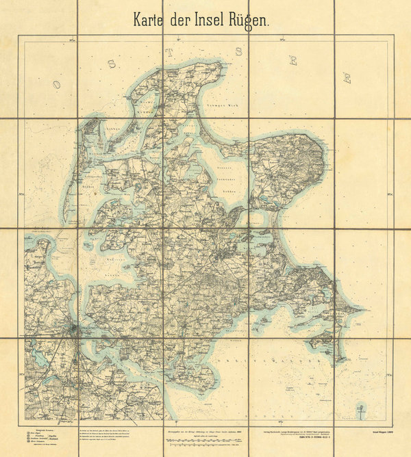 Historische Karten: Die Insel Rügen 1889 (gerollt)