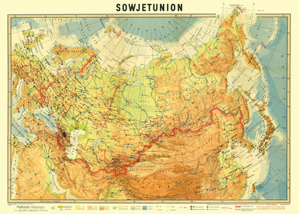 SOWJETUNION 1951 – Historische Karte (gerollt)