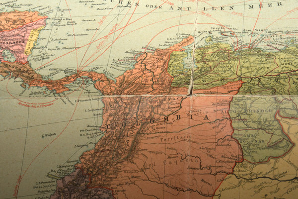 ORIGINAL Handtke Karte: SÜDAMERIKA 1903.