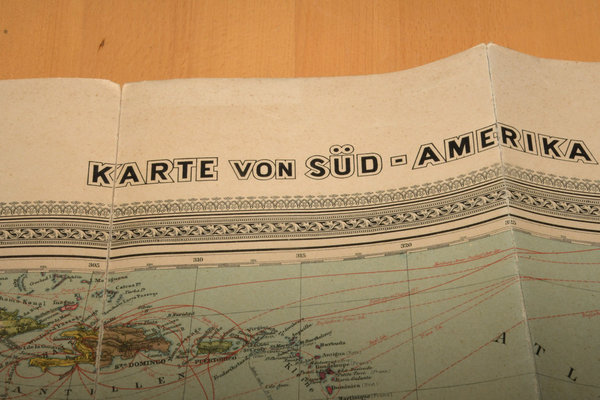 ORIGINAL Handtke Karte: SÜDAMERIKA 1903.