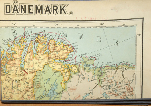 ORIGINAL KARTE Schweden, Finnland und Dänemark 1910