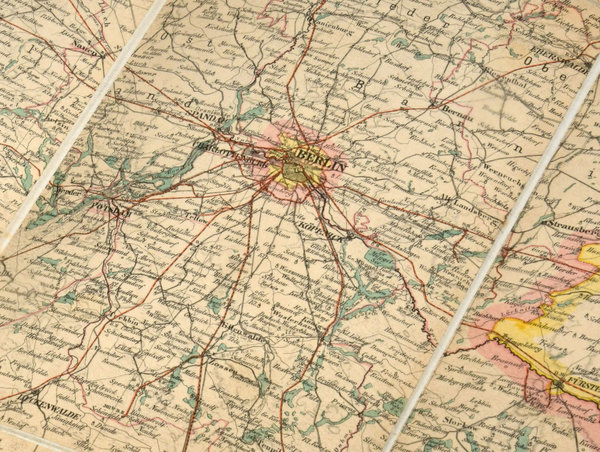 Original Karte der Provinz Brandenburg um 1900.