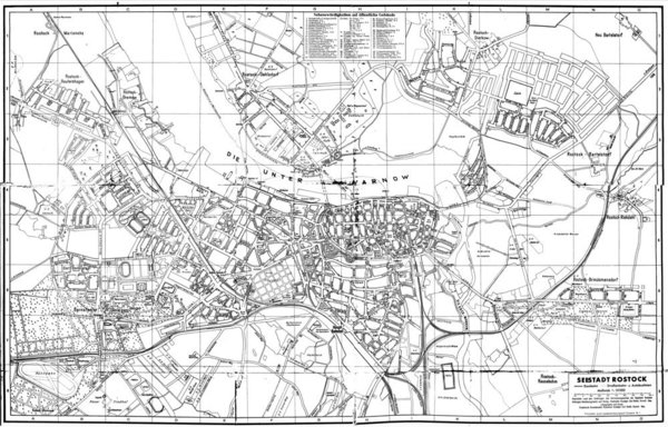 Stadtplan von Rostock 1938