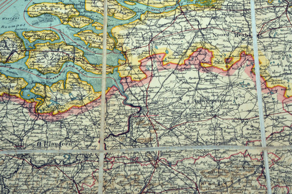 ORIGNAL Karte: NIEDERLANDE BELGIEN LUXEMBURG 1900