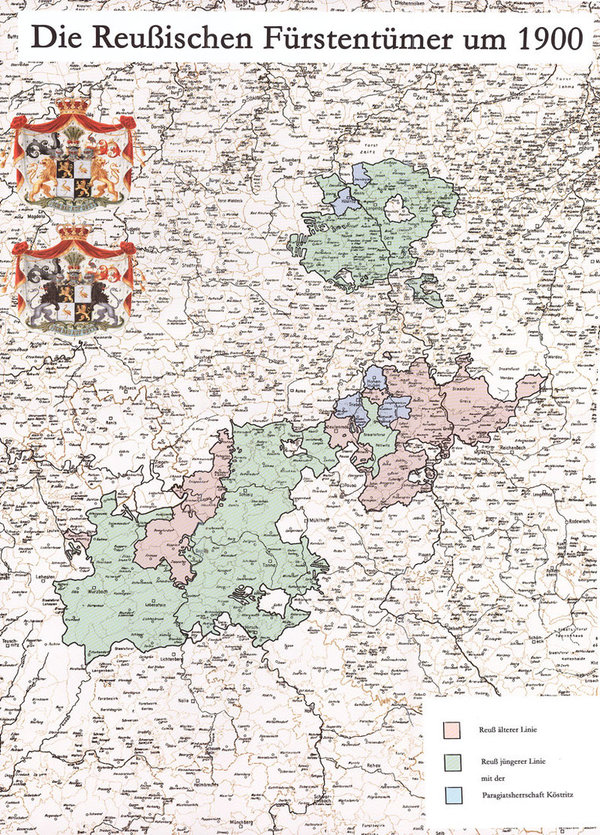 Histor. Karte –  Reußische Fürstentürmer um 1900 (gef.) Neudruck
