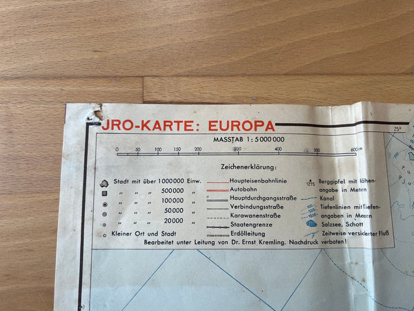 ORIGINAL Karte: JRO-Europa um 1940/41