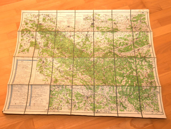 ORIGNAL -Wegekarte vom Thüringer Wald und Frankenwald 1921