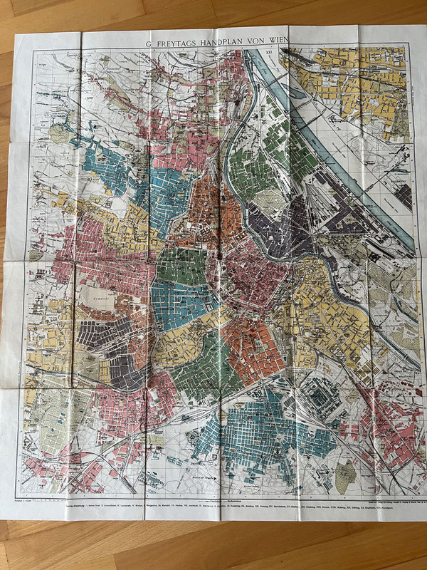 ORIGINAL Karte: Handplan Wien | ohne Jahr - um 1910