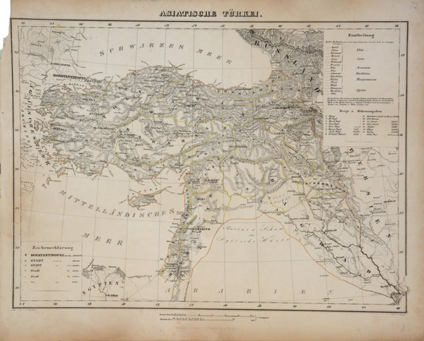 ORIGINAL Karte: Asiatische Türkei, 1859