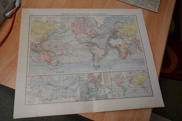 ORIGINAL Karte – Kolonial- und Weltverkehrskarte 1896
