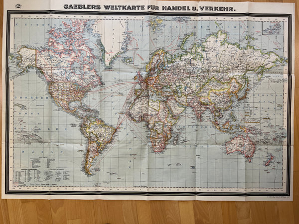 ORIGINAL – Weltkarte Handel und Verkehr 1941
