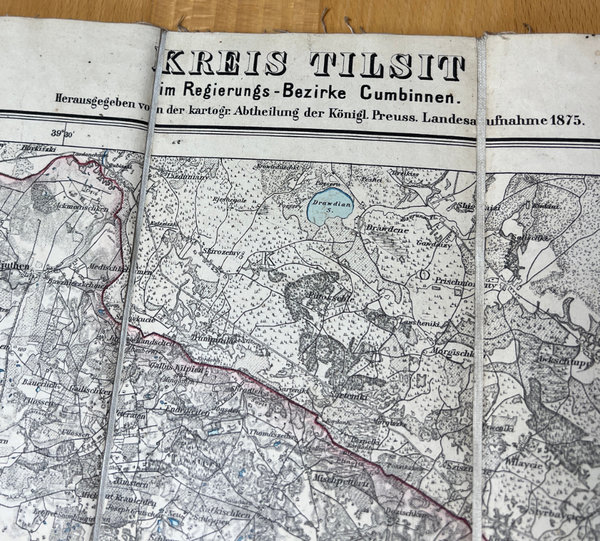 ORIGINAL 1875 Kreis TILSIT Rb. Gumbinnen  - Ostpreußen